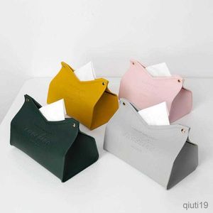 Tissue Boxes Napkins Leather Tissue Box Car Tissue Box For Home Living Room Decoration Bedroom Kitchen Nordic Napkin Holder Large Desktop Storage Box R230714