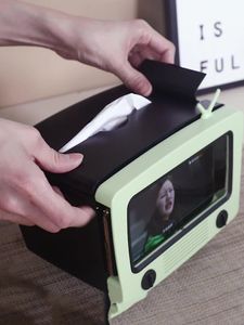 Boîtes de tissu serviettes Retro TV Creative Box Boxtop Paper Phone Téléphone Dispenser Storage Napkin Base Organizer avec cure-dent