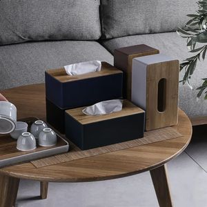 Tissue Boxes Napkins Tissue Box Napkin Holder Case Paper Box Container Bamboo Cover Solid Wood el Storage Box Home Table Decoration 230928