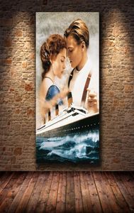 Titanic película clásica Leonardo DiCaprio pintura artística lienzo seda pintura póster para sala de estar decoración del hogar 8672636