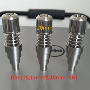 Titanium E Nail 20 mm Bobines Accessoires pour fumer 6 en 1 10 mm 14 mm 19 mm pour boîte de contrôle de température PID E-Nail Tuyau de barboteur d'eau Bongs en verre Dab Plate-forme pétrolière