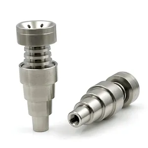 Chiodo in titanio Domeless 6 IN 1 Giunto 10mm 14mm 18mm Vite a doppia funzione GR2 Tubi dell'acqua Dab Rigs Strumenti per cera