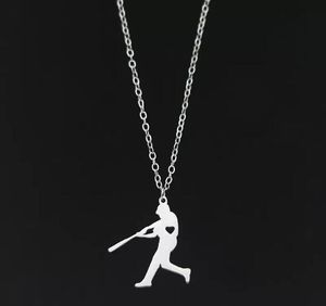 Accesorios deportivos de titanio Béisbol Colgante Collar Ejercicio Acero inoxidable Amor Deportes Joyería Regalo de plata único para fanáticos del béisbol Nueva llegada al por mayor