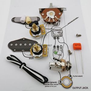 Potentiomètre de condensateur de guitare TL CTS 250K, Kit de câblage d'arbre en cuivre pour Stra CDE 716P .047 100V, capuchon Orange + dessin de ligne de soudage