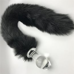 Tlemeny Fox Cail Glass Anal Anal Fetish Fetish Sex Toy for Women Men Anal Anal Dog Tails Slave Cosplay Cat Crystal Anal Sex Shop