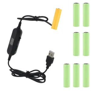 A 1,5 V 3V 4,5 V 6V 12V LR6 AM3 AA Cable de batería simulada reemplazar 1-8 Uds baterías para Radio LED luz juguete Sensor de movimiento