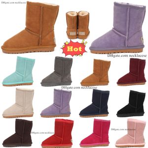 Toddler Australie Classic Mini Bottes Enfants uggly Snow Girls Boot Enfants Garçons Court II Hiver Chaud Chaussures Furry Booties Jeunesse Wggs Chestnut Gris Rouge Ta X7Va #