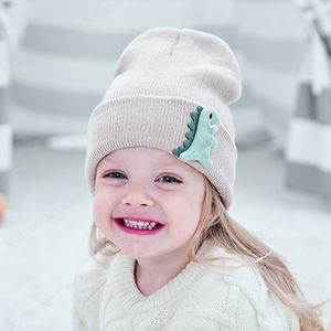 Enfant en bas âge mignon dessin animé motif tricot laine casquettes automne et hiver doux chaud bébé chapeaux cheveux accessoires enfants photographie accessoires