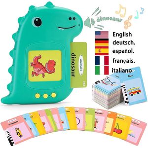 Cartes Flash parlantes pour tout-petits, Machine d'apprentissage, jouets Montessori, discours, autisme, sensoriel, anglais, allemand, espagnol, français, italien, 240124