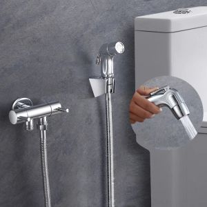 Manguera de pistola de bidé de mano de inodoro Juego de manguera para el bidet de la mano del baño Kit de la ducha limpia Accesorios del baño de la ducha limpia