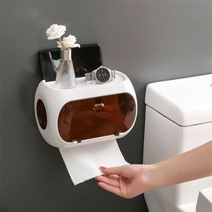 Toilet Paper Holder Bathroom Accessories Storage Rack Tissue Box Plastic Home Waterproof for Portable 210423