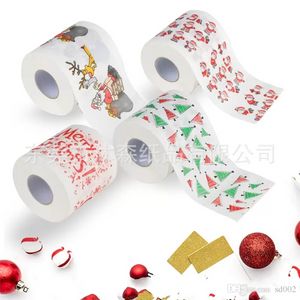 Papier toilette joyeux Noël impression créative motif série rouleau de papiers mode drôle nouveauté cadeau écologique Portable 3ms jj