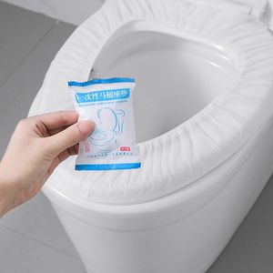Toiletbrilhoezen 5 stuks Wegwerphoes El WC-kussen Wit Individuele verpakking Verdikte waterdichte reispasta's