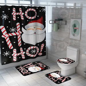 Toiletbrilhoezen Kersthoes Douchegordijn Flanel Mat Home Decor Badkamerbenodigdheden Producten