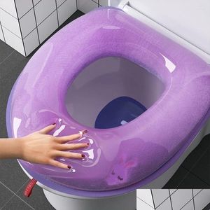 Toilet Seat Covers Ers Washable Sticker Foam Er Waterproof Sile Four Seasons Soft Bathroom Closestool Mat Pad Cushion O-Shape Drop Del Otwjt