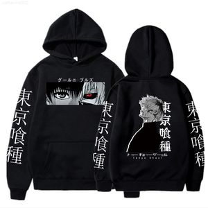 Tokyo Ghoul Anime Sudadera con capucha Jerseys Tops Manga larga Ken Kaneki Gráfico Casual Moda Paño Jersey G220720