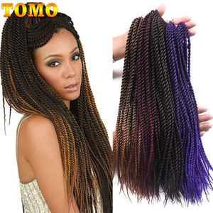 Tomo synthétique Sénégalais Twist Crochet Coift Hair Weaves ombre Traiding Hair Extensions 30-roots Long and Shot Black Brown Red