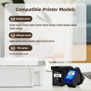 Toney King Imprimante Ink Cartridge pour HP 27 28 XL pour HP Deskjet 3320 3420 3425 3520 3535 3550 3650 3740 3744 3840 5145 Imprimante