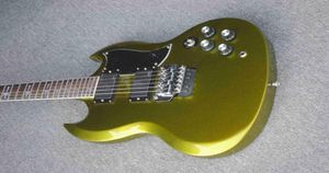 Tony Lommi SG Guitare électrique verte métallique floyd rose tremolo pont copie emg pick-ups iron cross perle plate toulard inlay2051477