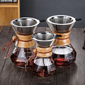 Herramientas cafeteras en forma de diamante cafetera hecha a mano olla para compartir goteo taza de filtro de café cafetera de vidrio