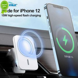 Outils Nouveaux chargeurs sans fil magnétiques 15W Macsafe Support d'aération de voiture Support de téléphone 360 Rotation Mini supports de charge rapide pour iPhone 12