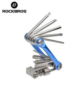 Herramientas Rockbros Mini Repair Pocket Tool plegable 11 en 1 Bicycle Mountain Road Bike Tool Tool Cycling Multi reparación de herramientas Kit Kit llave