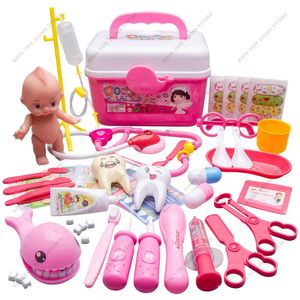 Outils Atelier Enfants Faire semblant de jouer au docteur Jouets Ensemble Équipement de simulation Stéthoscope Boîte de rangement Cadeau pour enfants Garçon Filles 231120