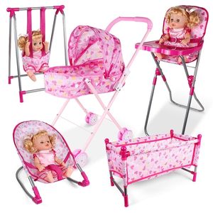 Outils Atelier Doll House Accessoires Rocking Chaies Swing Bed Dining Chair Baby Play House Simulation Furniture Toy Pretend Play Toy 230812