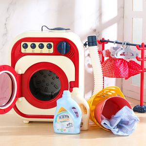Tools Workshop Kids Washing Machine Toy Pretend Play House Mini Simulation Electric Toys Rotate Kinetic Cleaning Preschool Toys For Girls 230626