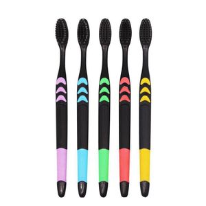 Brosse à dents 10 Pièces Emballées Poils Doux Charbon De Bambou Cheveux Noirs UltraFine Beauté Santé Dentaire Couple Costume Tandenborstel 230517