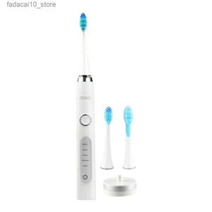 Brosse à dents 1 ensemble brosse orale nettoyeur de dents poignée confortable ABS brosse à dents électrique Rechargeable 3 têtes de brosse Couple Q240202