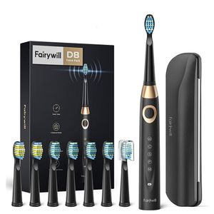 Toothbrush Fairywill Electric Toothbrushes for Adults Kids 5 Modes Smart Timer Rechargeable Whitening Sonic Toothbrush with 10 Brush Heads 230609