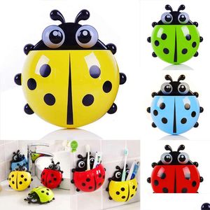 Supports de brosse à dents corson de ladybug caricaturé insectes animaux assectes tasse tas