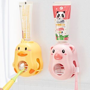 Porte-brosse à dents mural Distributeur automatique de dentifrice Presse-agrumes pour enfants Accessoires de salle de bain Rack Dispensador Pasta Dientes 230308