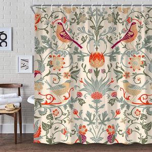 Toothbrush Holders William Morris Shower Curtain Green Set for Bathroom Heavy Weight Fabric Decorative Bath Washable 230809