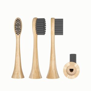 Brosse à dents Natural Bamboo Remplacement des brosses à dents pour Philips HX3 / 6/9 Série Sonicare Electric Brosses Dupont Soft Hristles 4pcs