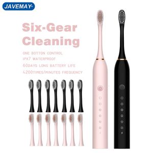 Toothbrush Sonic Electric Toothbrush Adult Smart Timing Tooth Brush Teeth Whitening Fast USB Rechargeable Toothbrush Replacement Head J189 230403