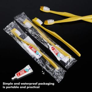 Brosses à dents 100 ensembles brosse à dents jetable Portable hôtel avec Kit de dentifrice fournitures pratique en plastique Camping voyage lavage gargarisme