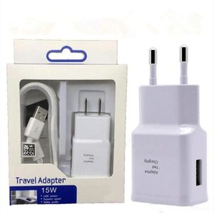 Top 9V1.67A 5V 2A Kits de adaptador de cargador de pared para el hogar Carga rápida Carga rápida 2 en 1 Adaptador de enchufe EU US con cable USB 2.0 Cables de sincronización de datos