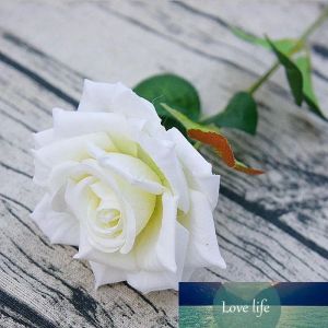 Top flores artificiais rosa real toque flores dia dos namorados casa buquês de casamento favores decoração de seda flores falsas 10 pçs