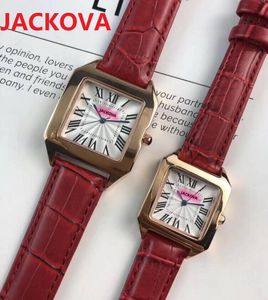 Top marque hommes et femmes montres boîtier carré bracelet en cuir mouvement à quartz date automatique mode femmes robe montre designer horloge prix de gros