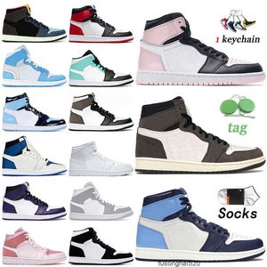 Chaussures de basket-ball bon marché Jumpman 1 1s High OG Cactus Jack Obsidian Atmosphere Hommes Femmes Baskets Gris Camo Twist Digital PiJORDON