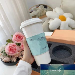 Top Creative Couverture En Cuir Tasse En Céramique Tasses À Café Canard Fleur Cadeau Os-Chine Tasses