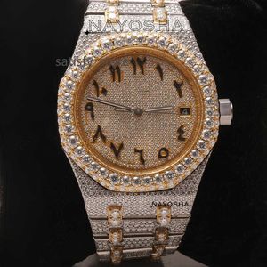 Reloj de diamantes cultivados en laboratorio de calidad de lujo de diseño superior para unisex para negocios y precio al por mayor de hip hop de la India para regalos