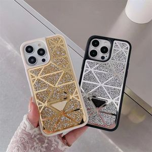 Top Designer Shiny Phone Cases pour iPhone 14 13 12 Pro Max 14Pro 14ProMax 13Pro Luxury Diamond-incrusted Mobile Back Cover Cellphone Case