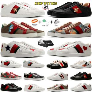 Zapatos de diseñador superior Abejas Hombres Mujeres Cuero de dibujos animados Tigre Serpiente Bordado Rayas tricolores Zapatos deportivos clásicos para hombres y mujeres