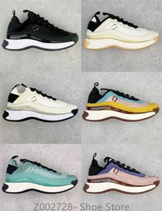Top designer sapatos esportivos couro de bezerro C-letra sobreposição almofada de ar sola marca elegante sapatos esportivos femininos ao ar livre botas casuais sapatos de grife de luxo puffs