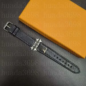 Top Designer Straps Bracelets de montre pour Apple Watch Band 45mm 42mm 38mm 40mm 41mm 44mm 49mm bandes Bracelet en cuir Bracelet Fashion L Flower Black Wristband iwatch 8 7 6 5 4 3 2 1