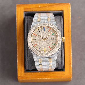 Reloj de diamantes 40MM Relojes mecánicos automáticos para hombres Reloj de pulsera de zafiro Relojes de pulsera impermeables Diamantes Bisel Montre de luxe Regalo