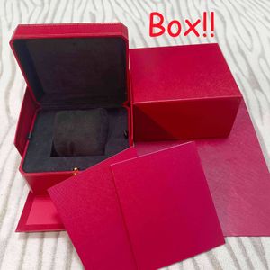 Boîte de créateur de luxe de qualité supérieure, classique rouge avec sac fourre-tout, livret de carte pendentif, boîte de montre suisse
